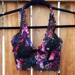 VS PINK colorful lace halter bralette